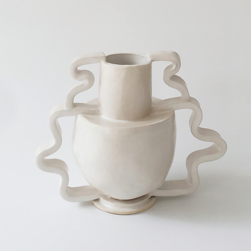 [MORGAN PECK]Double Stretch Vase_Dandelion White