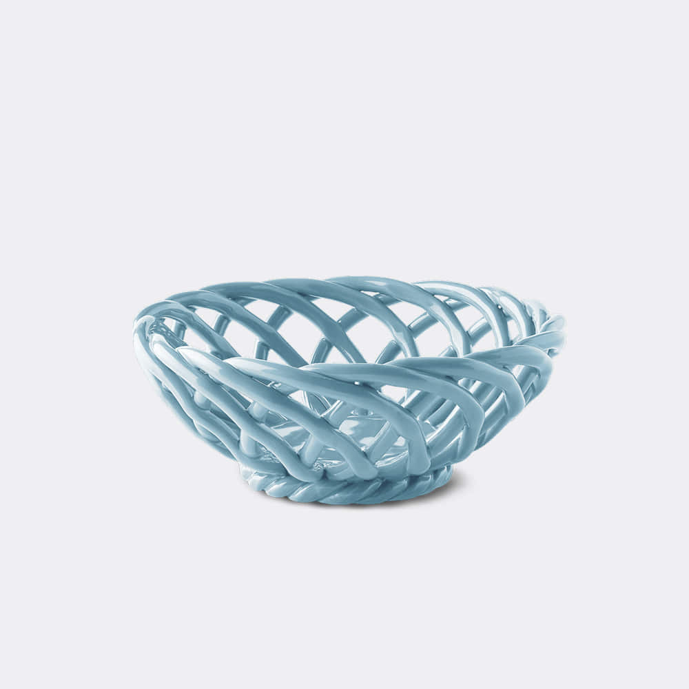 [OCTAEVO] Sicilia Ceramic Basket Small_Light Blue