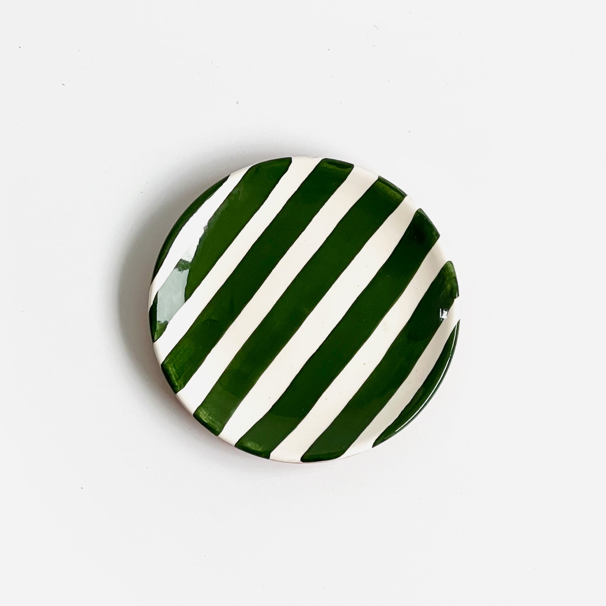[CASA CUBISTA] Bold Stripe Plate Mini_Dark Green