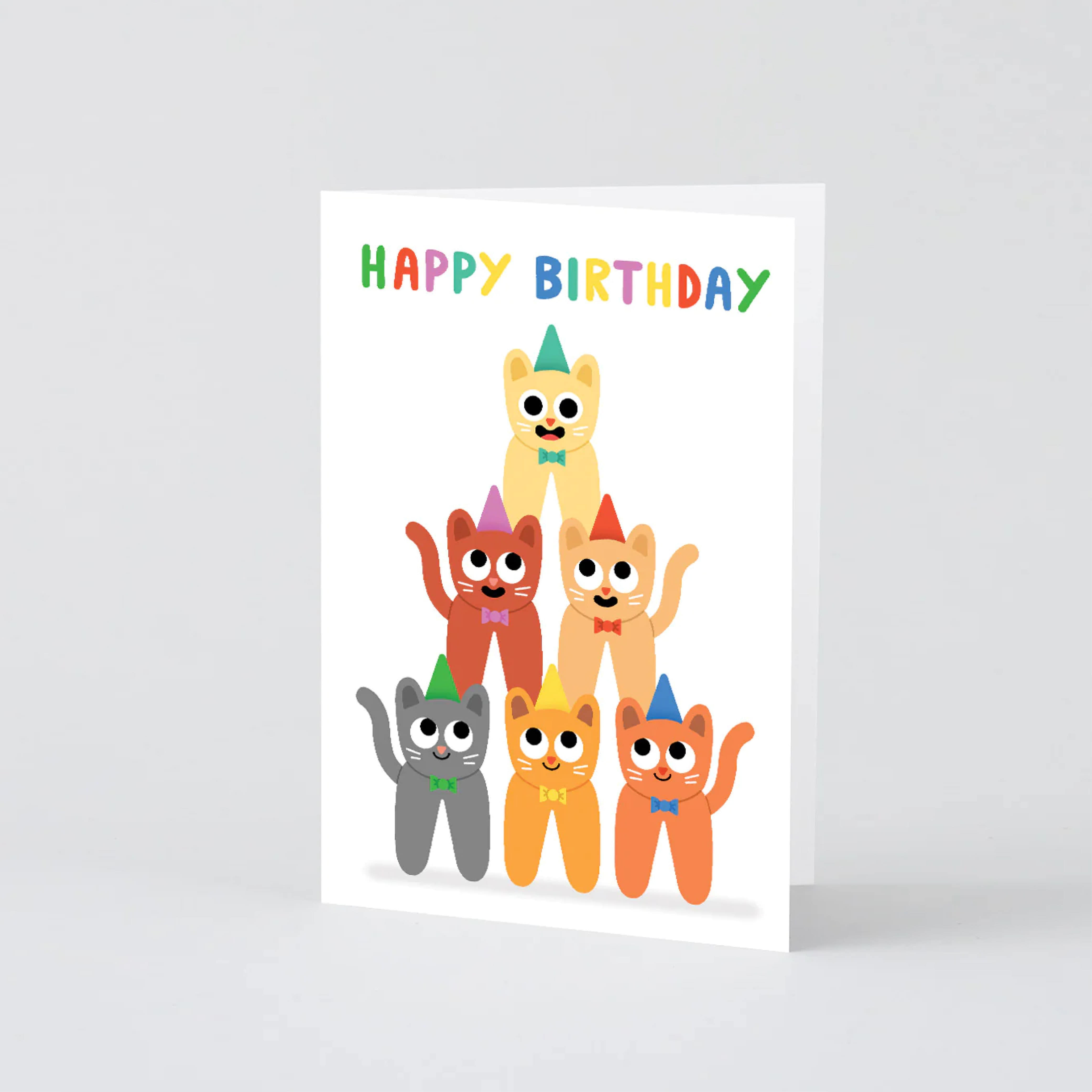 [WRAP] Happy Birthday Cat Stack Card
