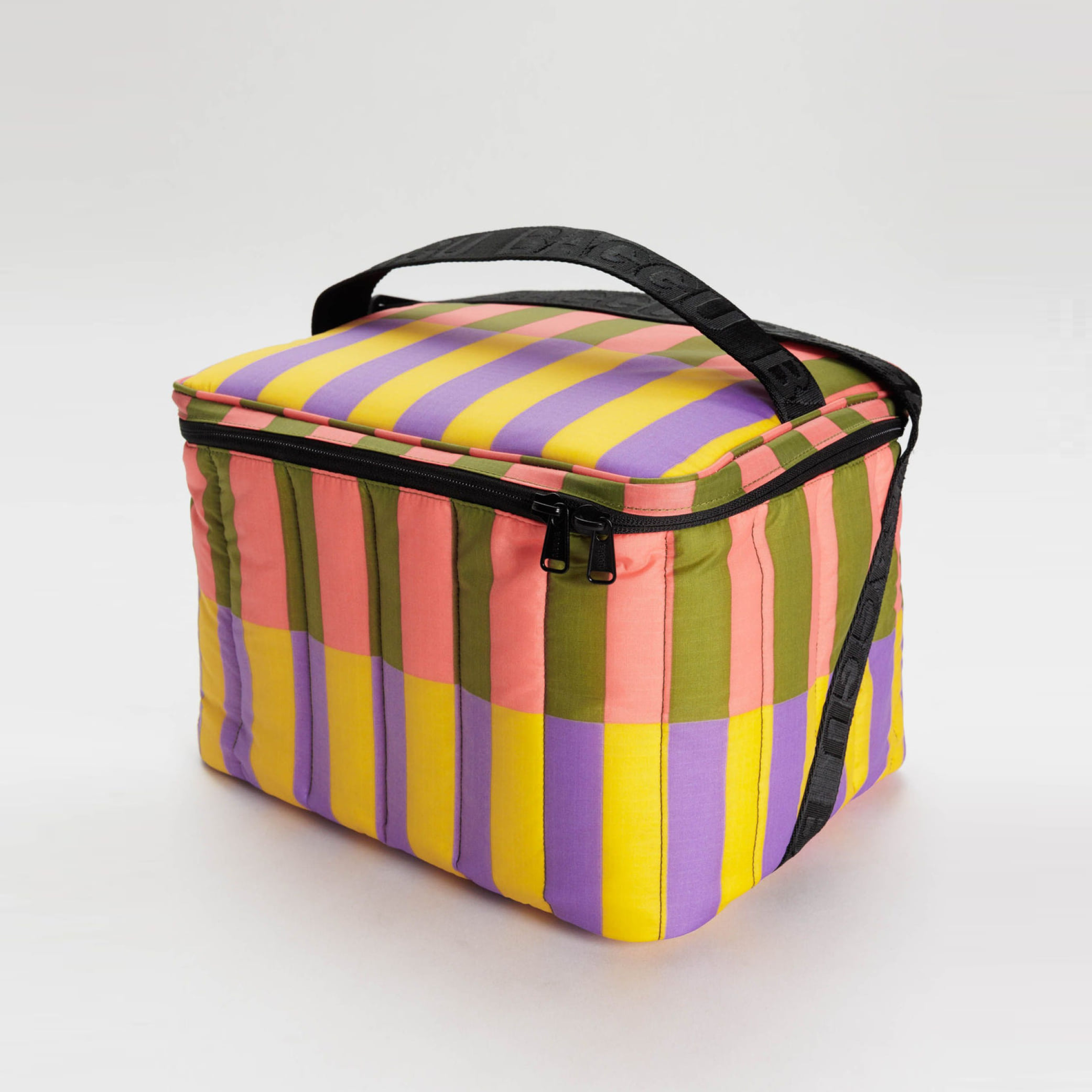 [BAGGU] Puffy Cooler Bag_Sunset Quilt Stripe
