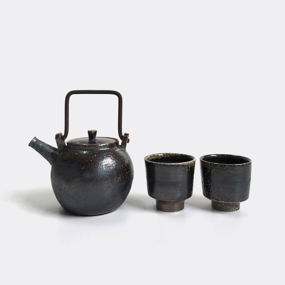 [POPALINI &amp; JEZANDO] Soda/Woodfired Wolf Teapot &amp; Teabowls