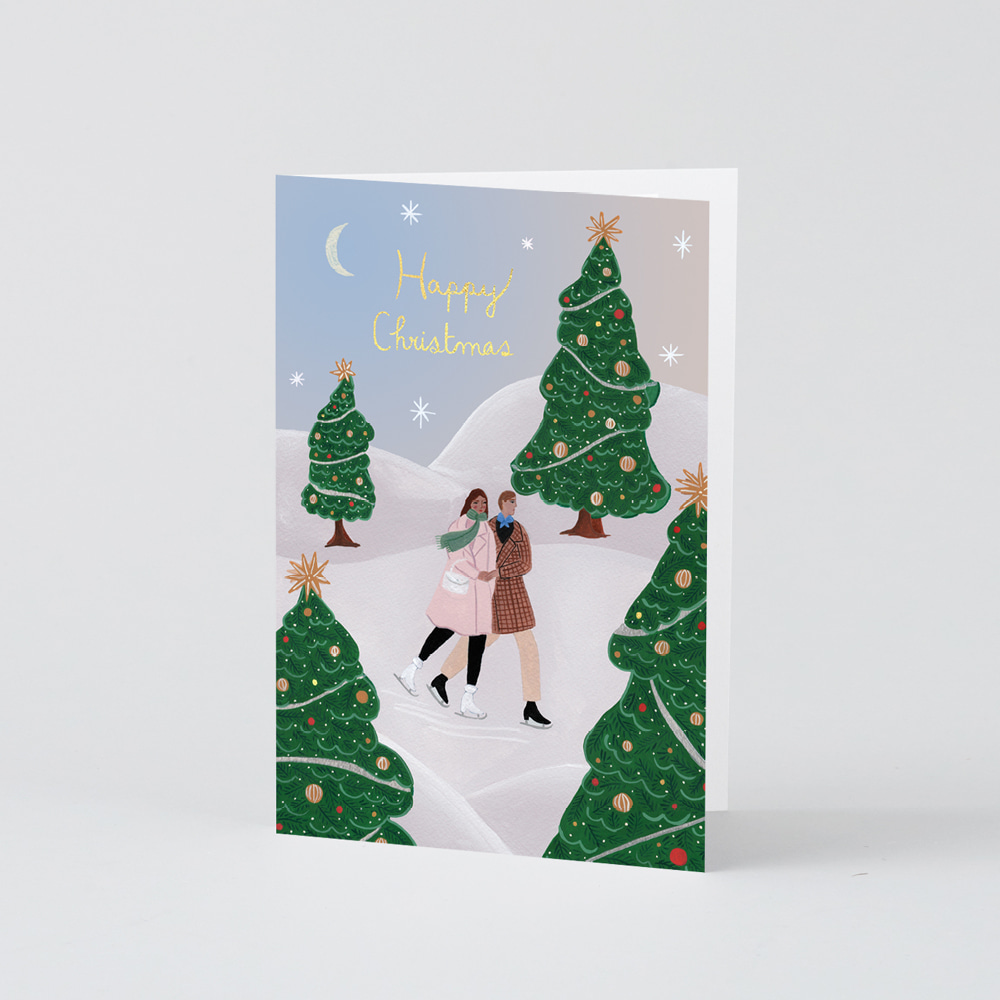 [WRAP] Christmas Ice Skater Card