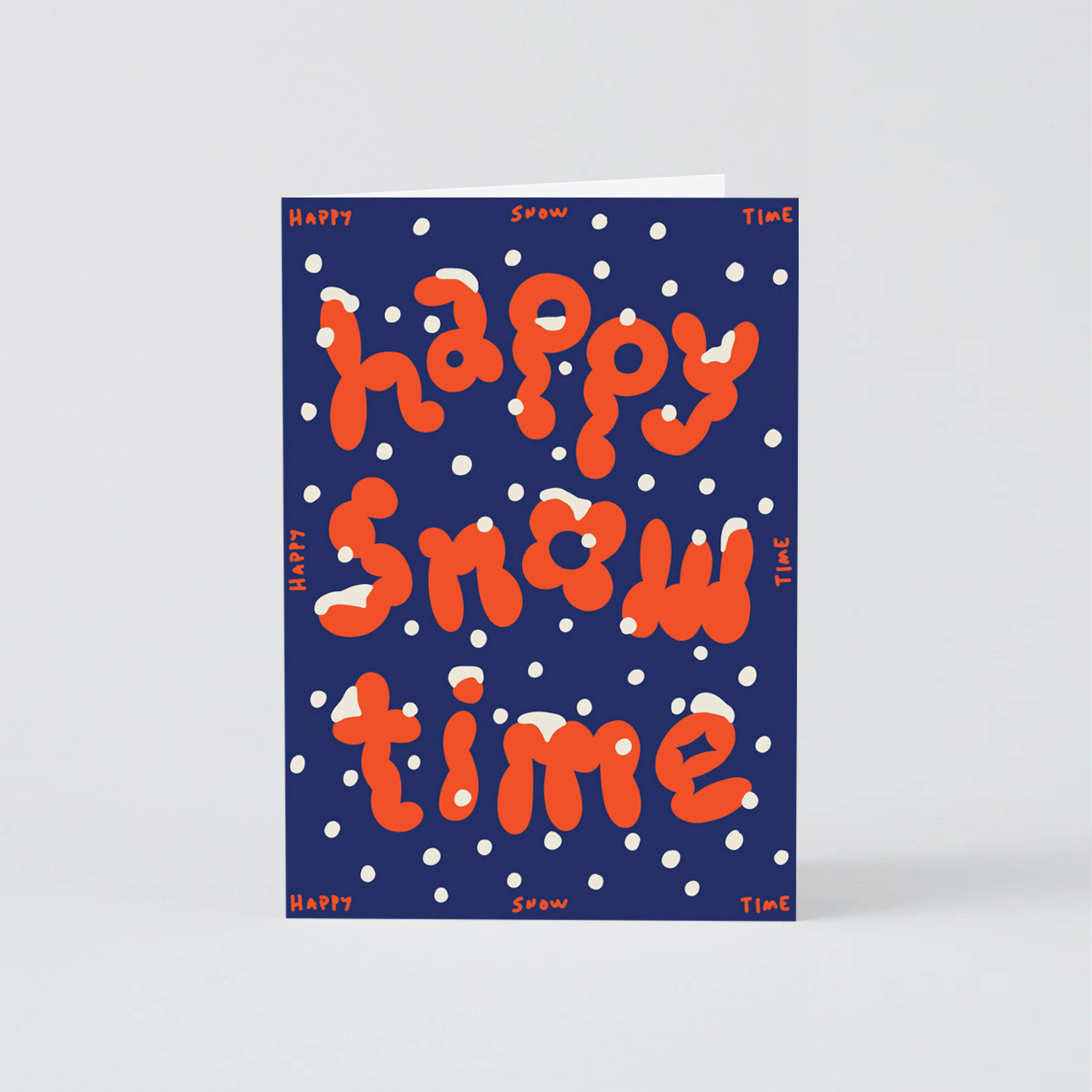 [WRAP] Happy Snow Time Embossed Christmas Card